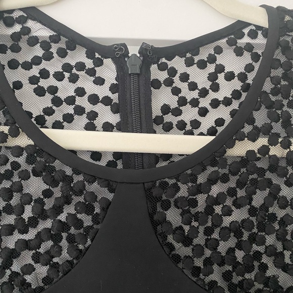 Lela Rose long sleeve Swiss dot little black dress NWT - Picture 5 of 14